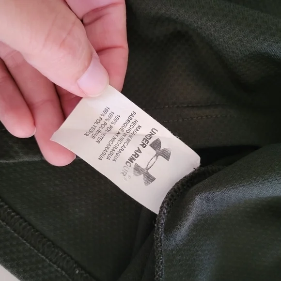 Under Armour Camping Long-Sleeve Tee Green Orange Wicking Green Orange Size 5 - Picture 3 of 7